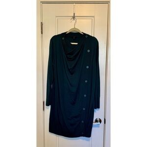 COS Emerald Long Sleeve Dress with Button Detail